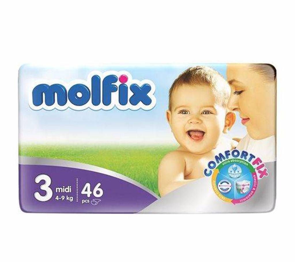 Molfix Twin Midi Belt Diaper 4-9 Kg - 46 pcs 