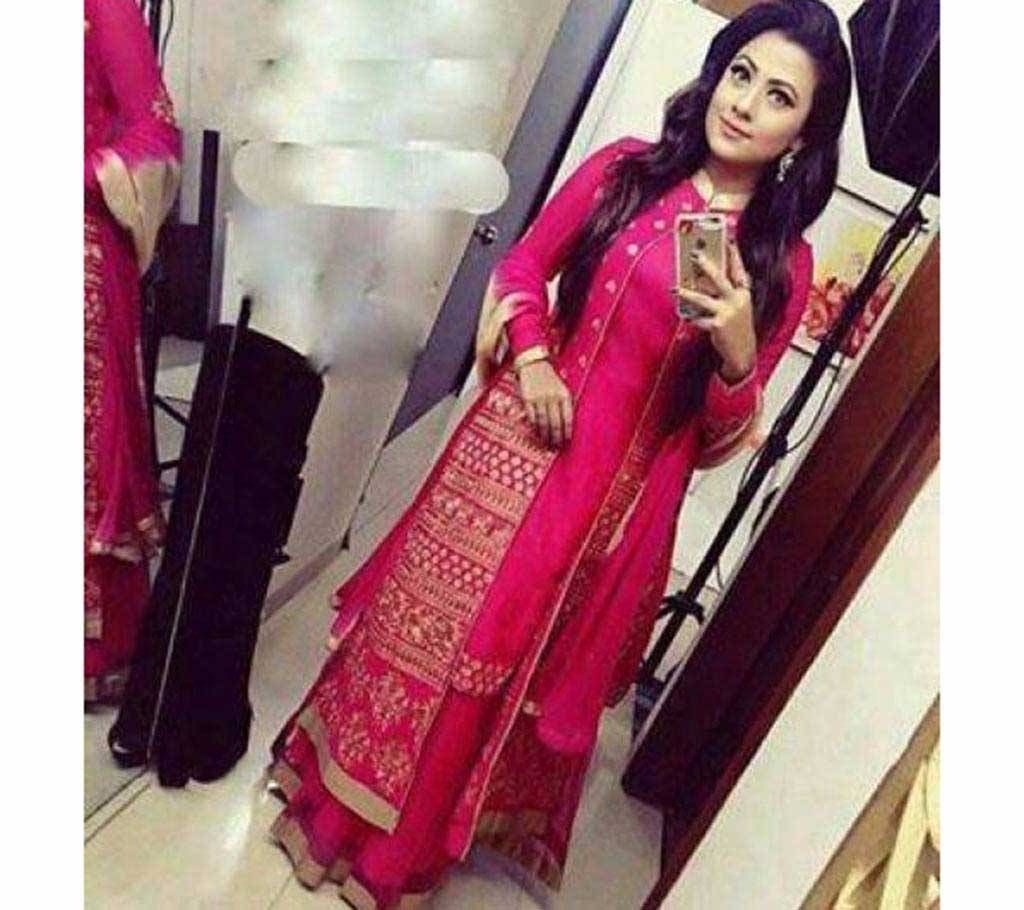 Semi-stitched Indian Replica Georgette Long Party Suit