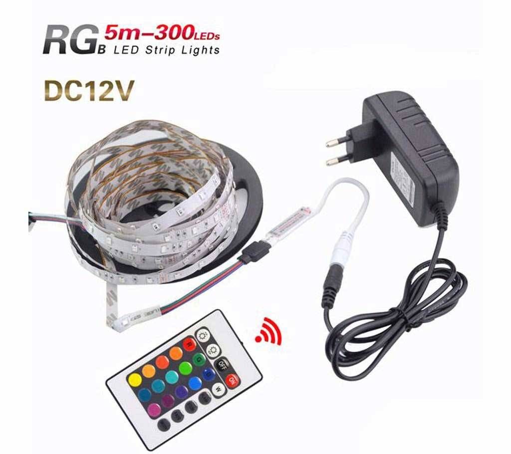 RGB LED Strip 5M 300Led 3528 SMD 24 Key