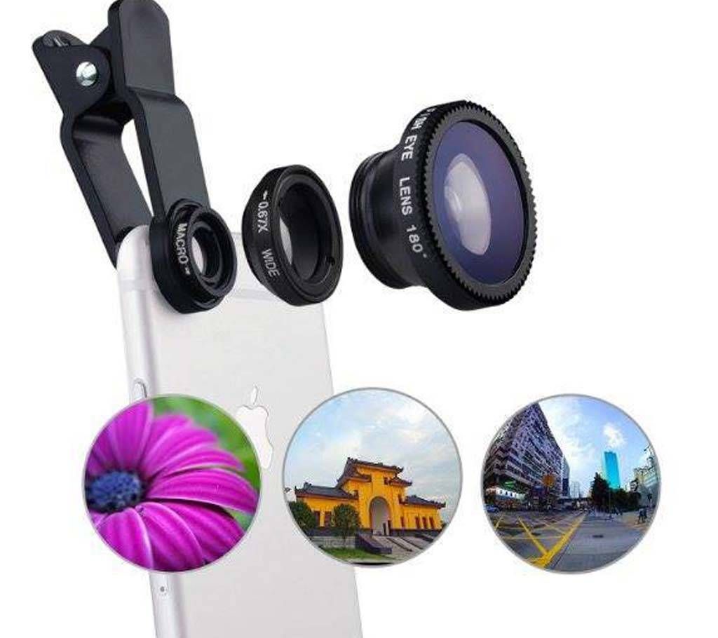 Universal 3 in 1 mobile clip lens 