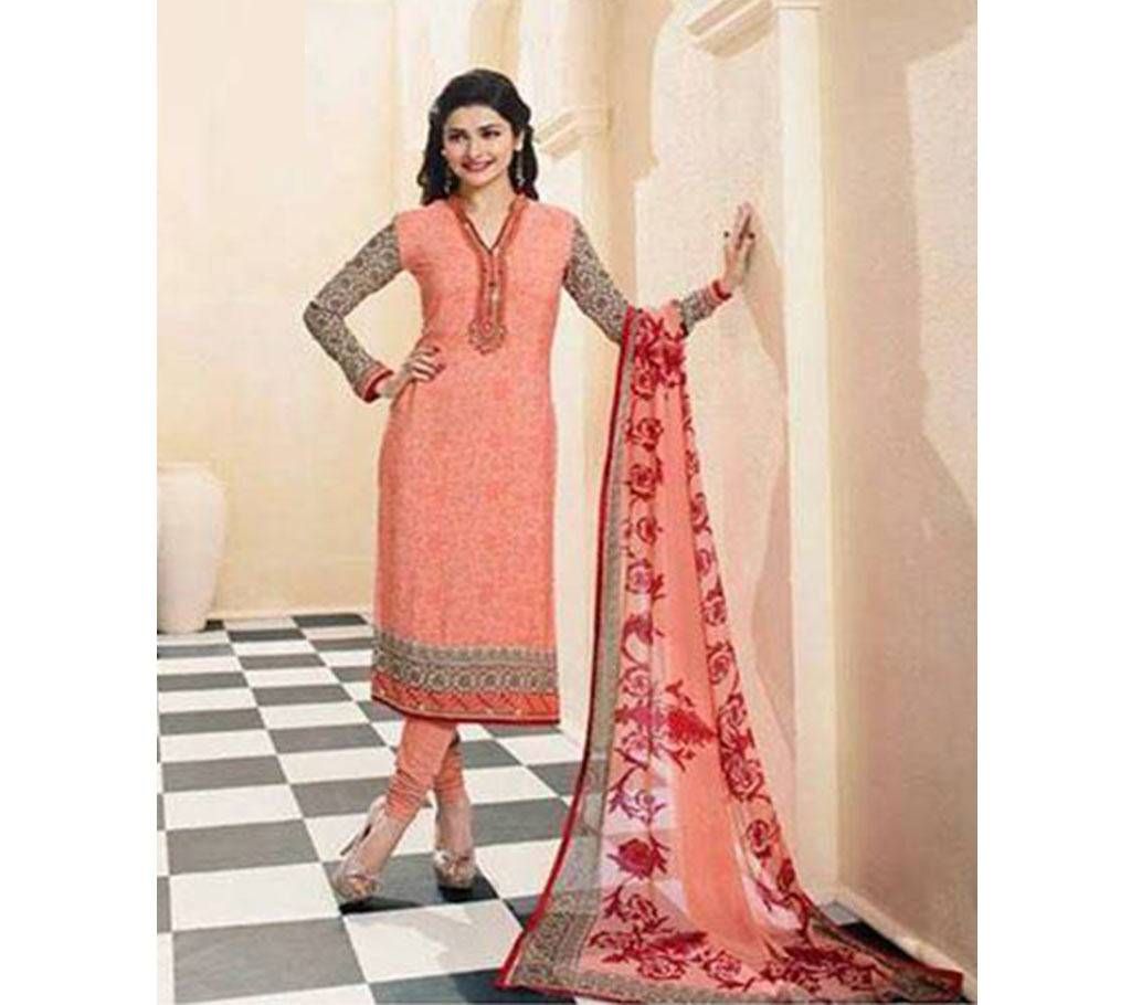 un stitched Indian Georgette embroidery three piece-copy  