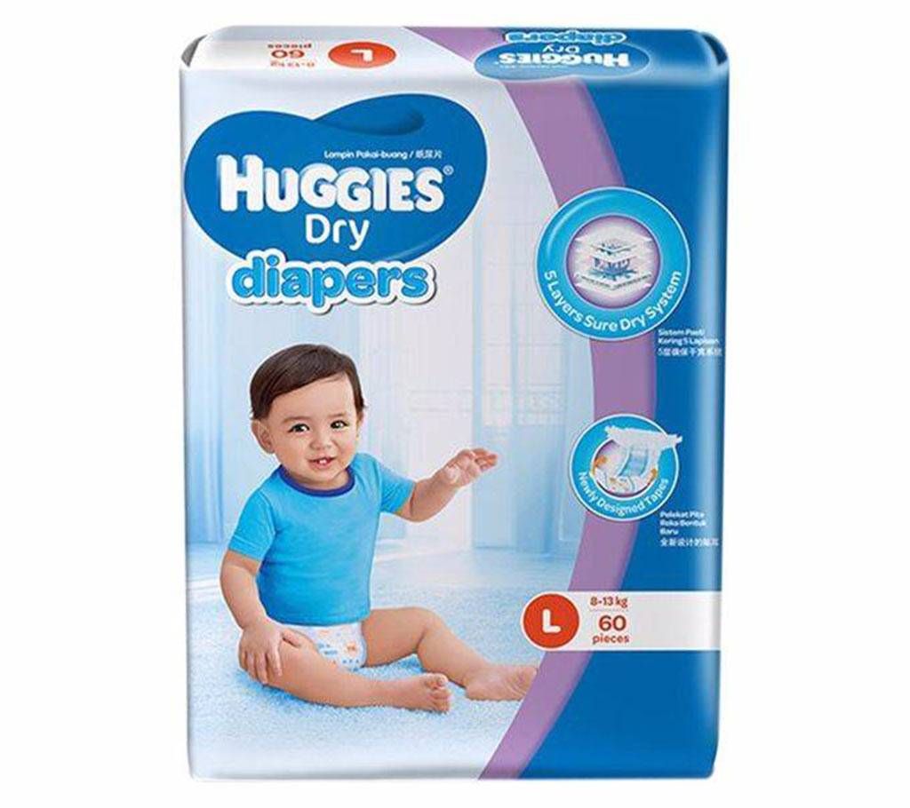 Huggies Dry Diaper-60 Pcs -(8-13 Kg)