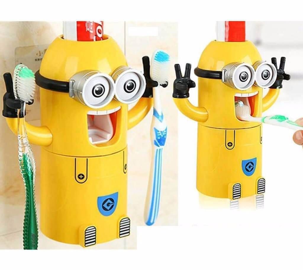 Minion toothpaste dispenser with holder