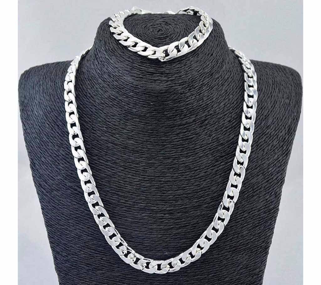 Silver Coated Chain and Bracelet