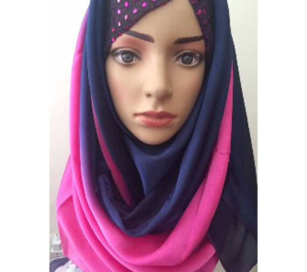 Dual color shaded pure silk maxi hijab