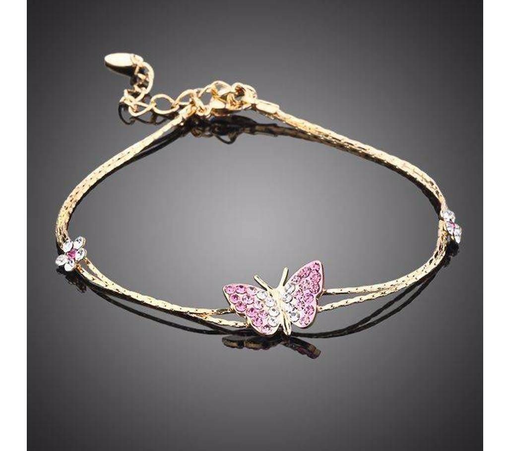 Gold plated butterfly bracelet