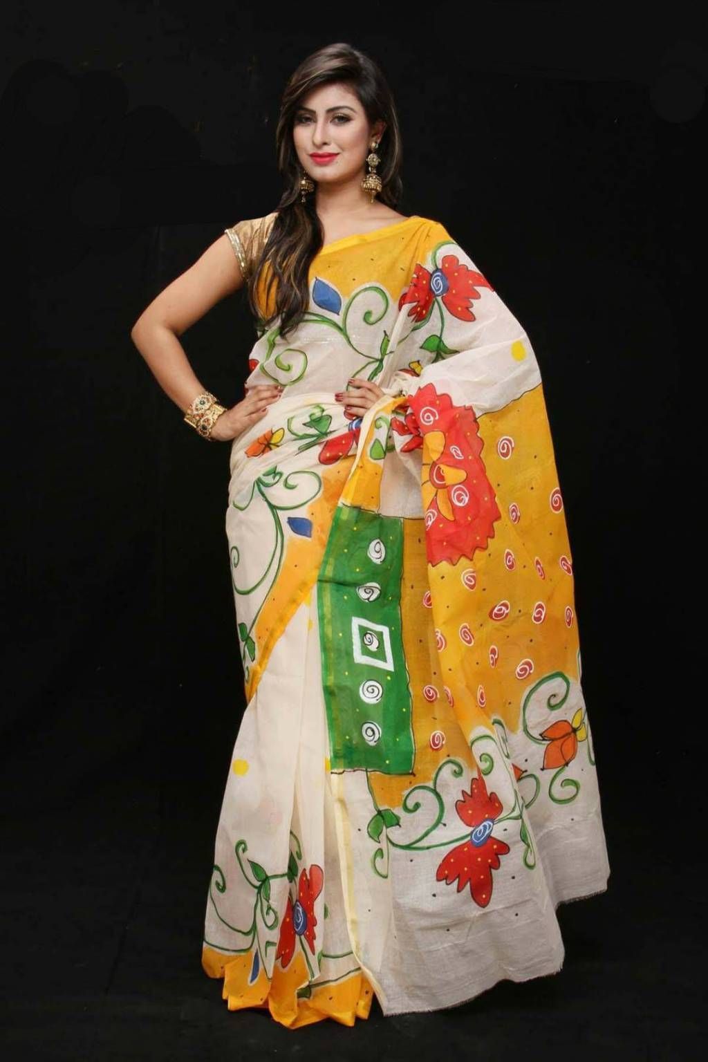 Kota cotton hand painted sharee 
