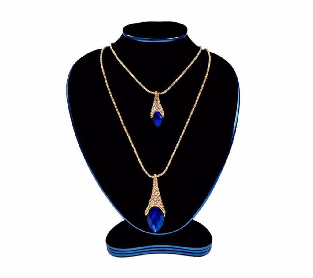 Stone Setting Double Layer Pendant