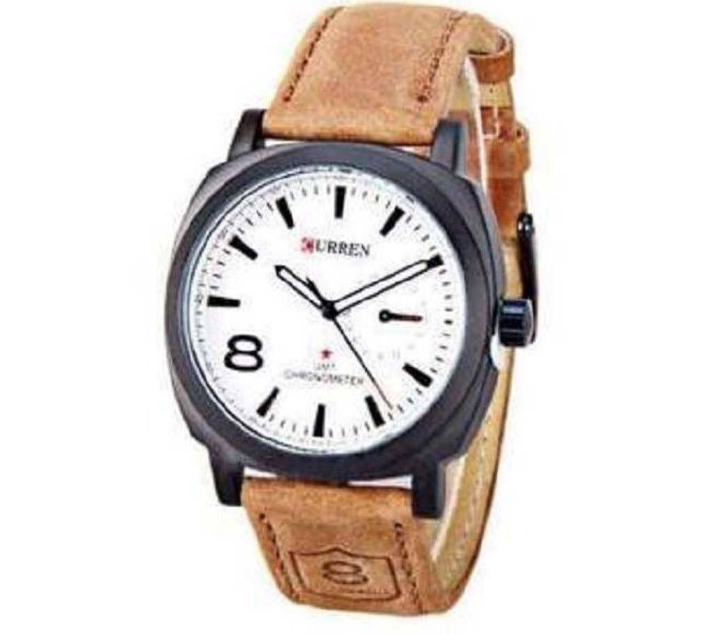 CURREN gents wrist watch-white 
