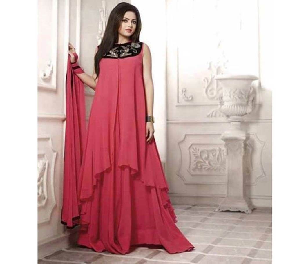 Semi Stitched Georgette Long Party Suit (Copy)