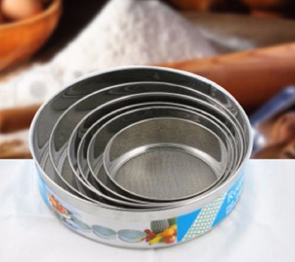 Stainless Steel Round Strainer (Set of 6 Pieces)