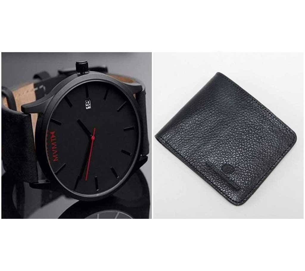 MVMT Gents Watch+Gents Leather Wallet Combo Offer 