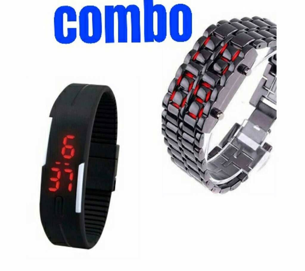 LED Samurai Watch & LED Sports Watch Combo 