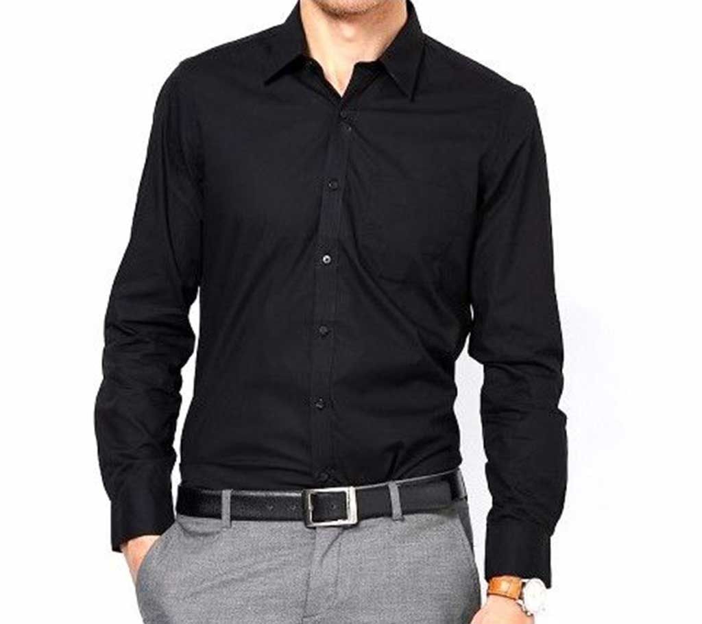 Gents Full Sleeve Formal Shirt (Black)