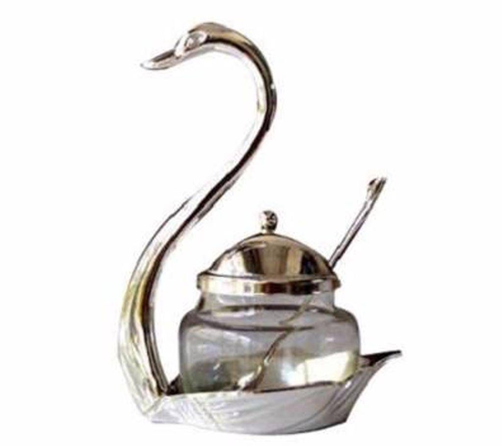 Silver Swan Salt & Sugar Pot Set