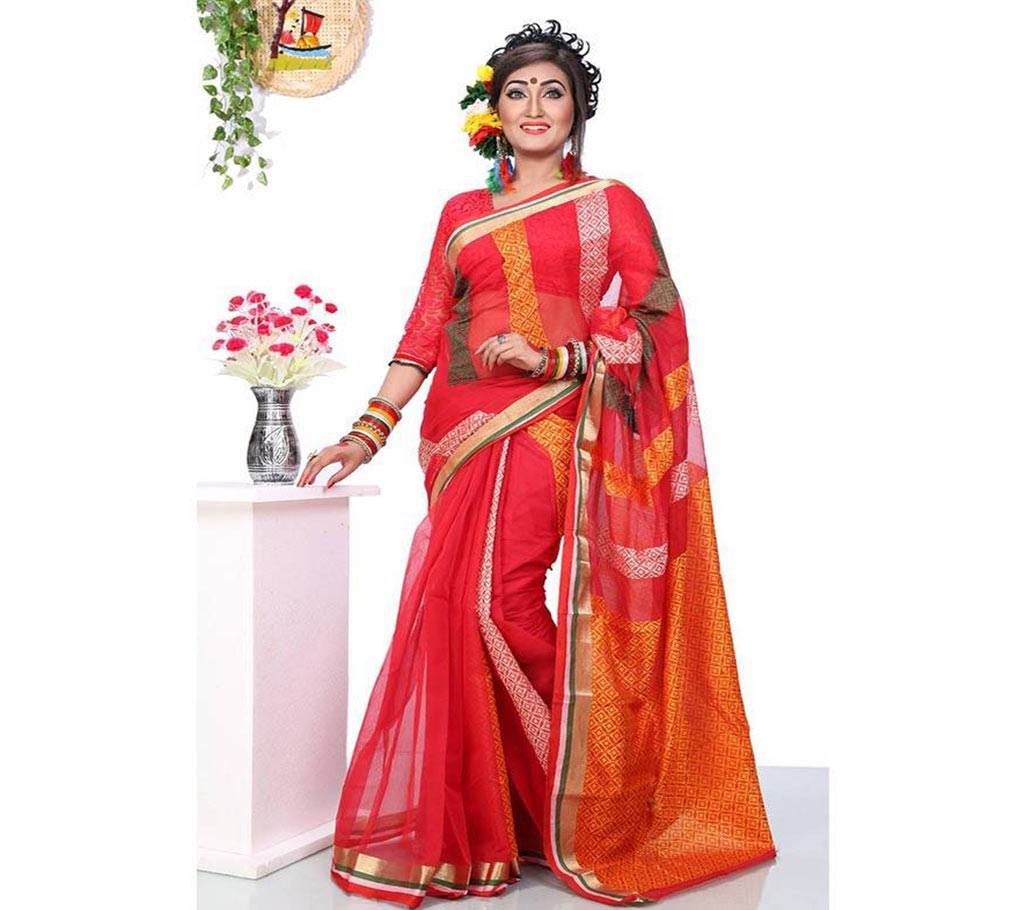 red coton sharee 
