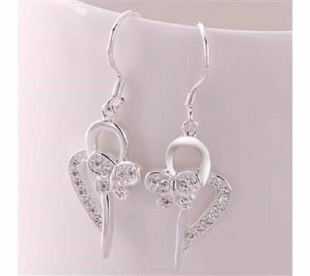 YUEYIN Silver Plated Heart Shape Earring 