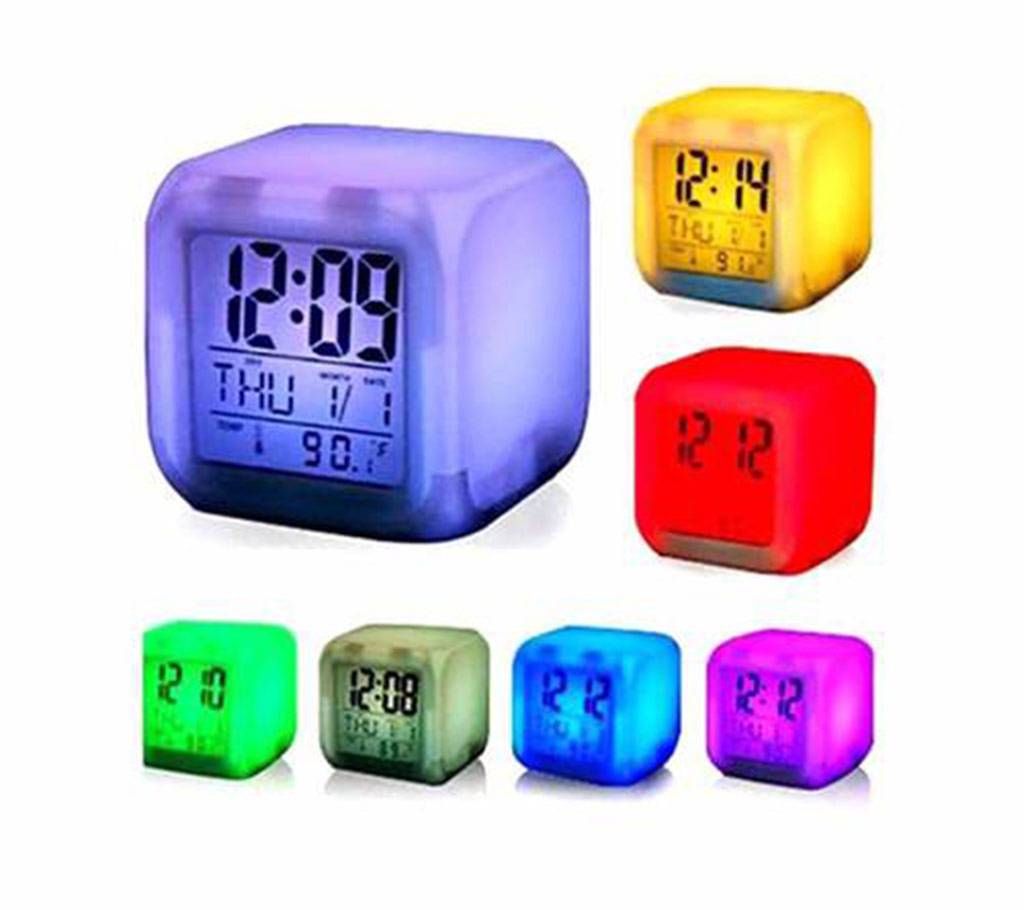 7 Color Digital LED Clock With Alarm