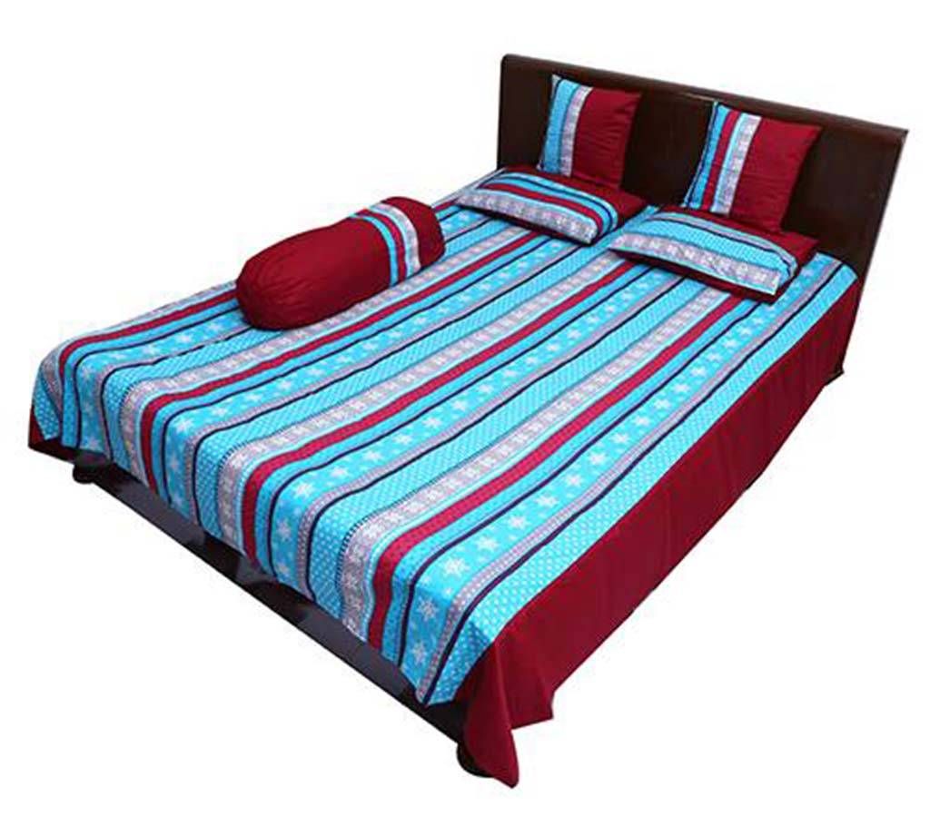 Double Size Twill Cotton Bed Sheet Set of 6 Pieces