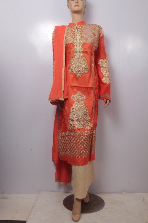 Unstitched cotton three piece 