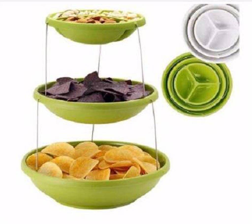 
Three-layer folding bowl