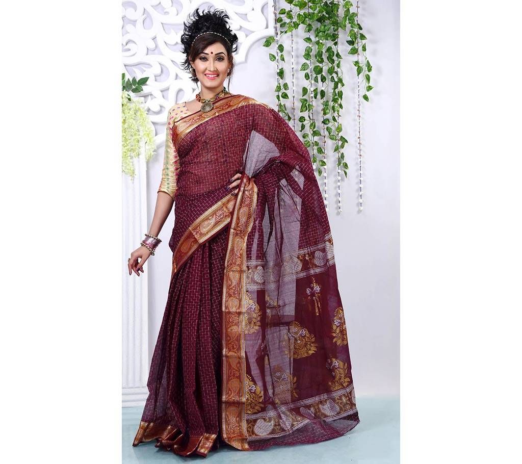 cotton kantha work sharee 