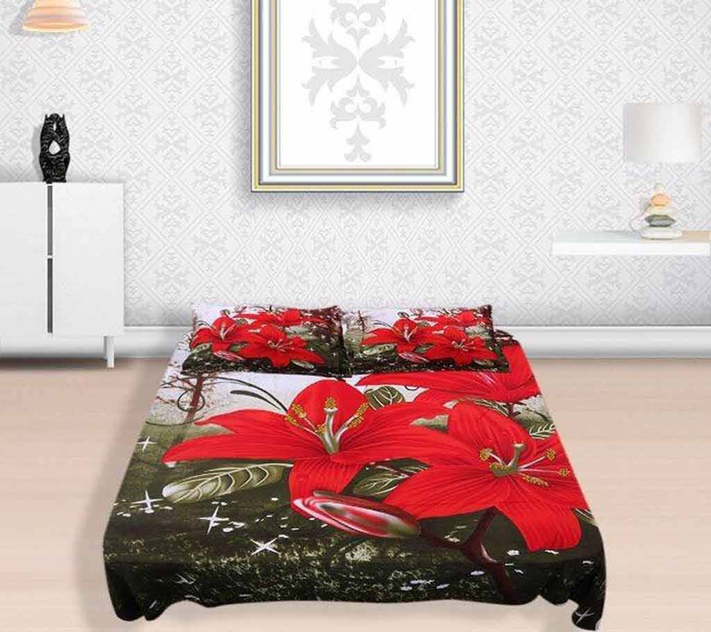 Cotton double size bed sheet set-3 pc 
