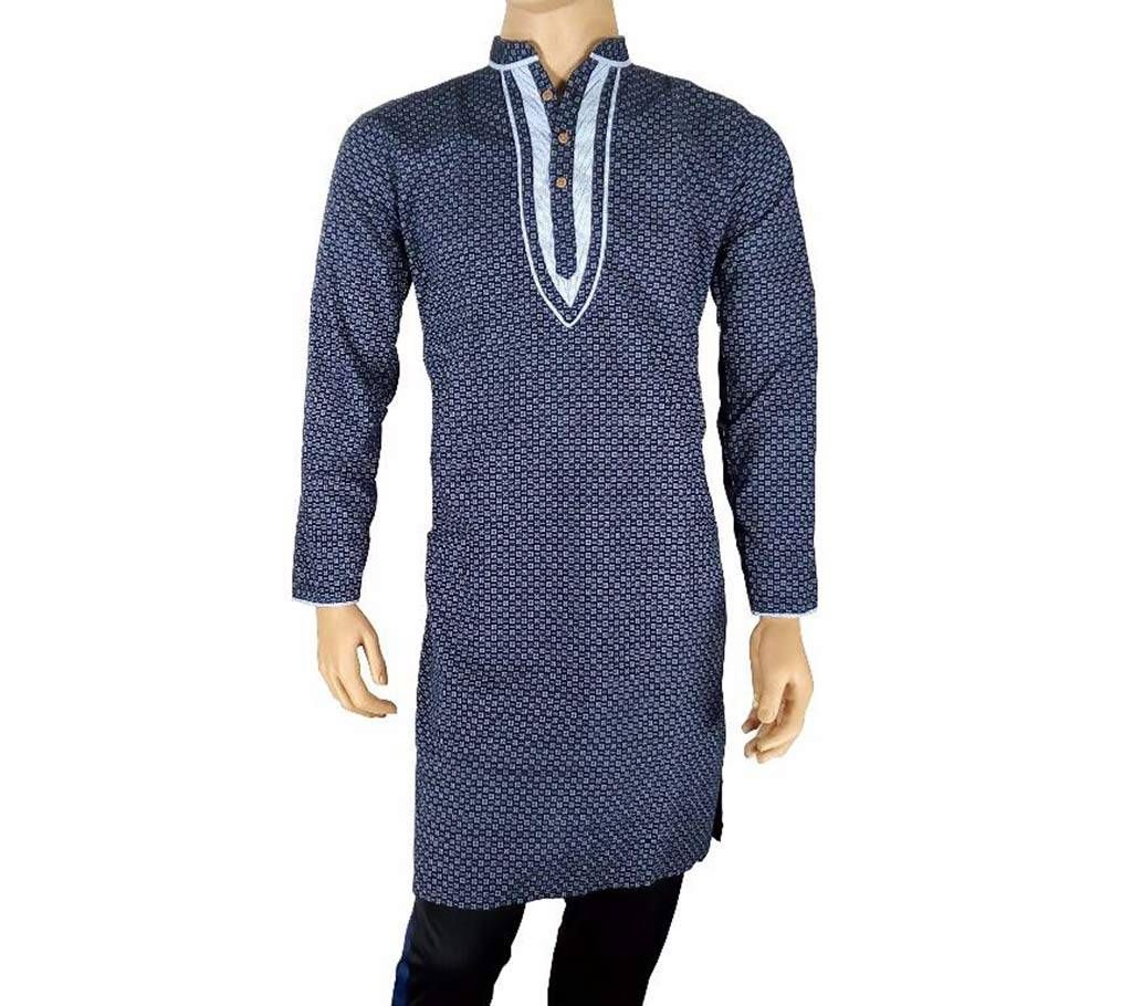 Cotton Semi Long Blue Panjabi for men 23
