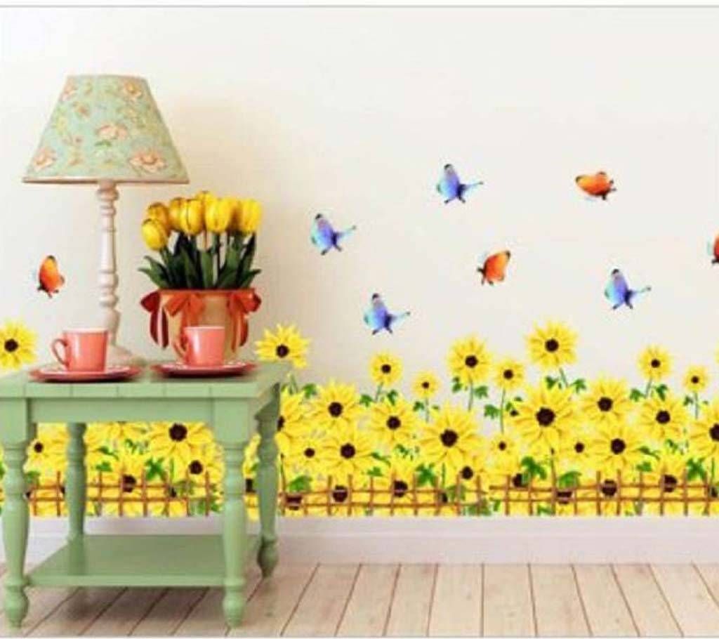 Sunflower printed wall sticker