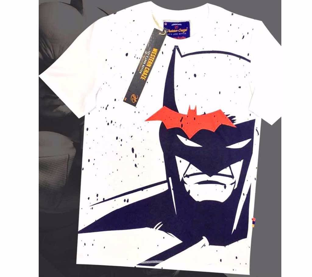 BATMAN SKATCH WHITE Half Sleeve T-Shirt For Men