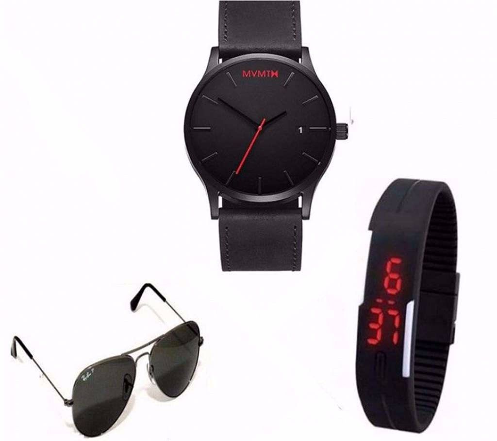 MVMT Wrist Watch+LED Watch+Rayban Sunglasses