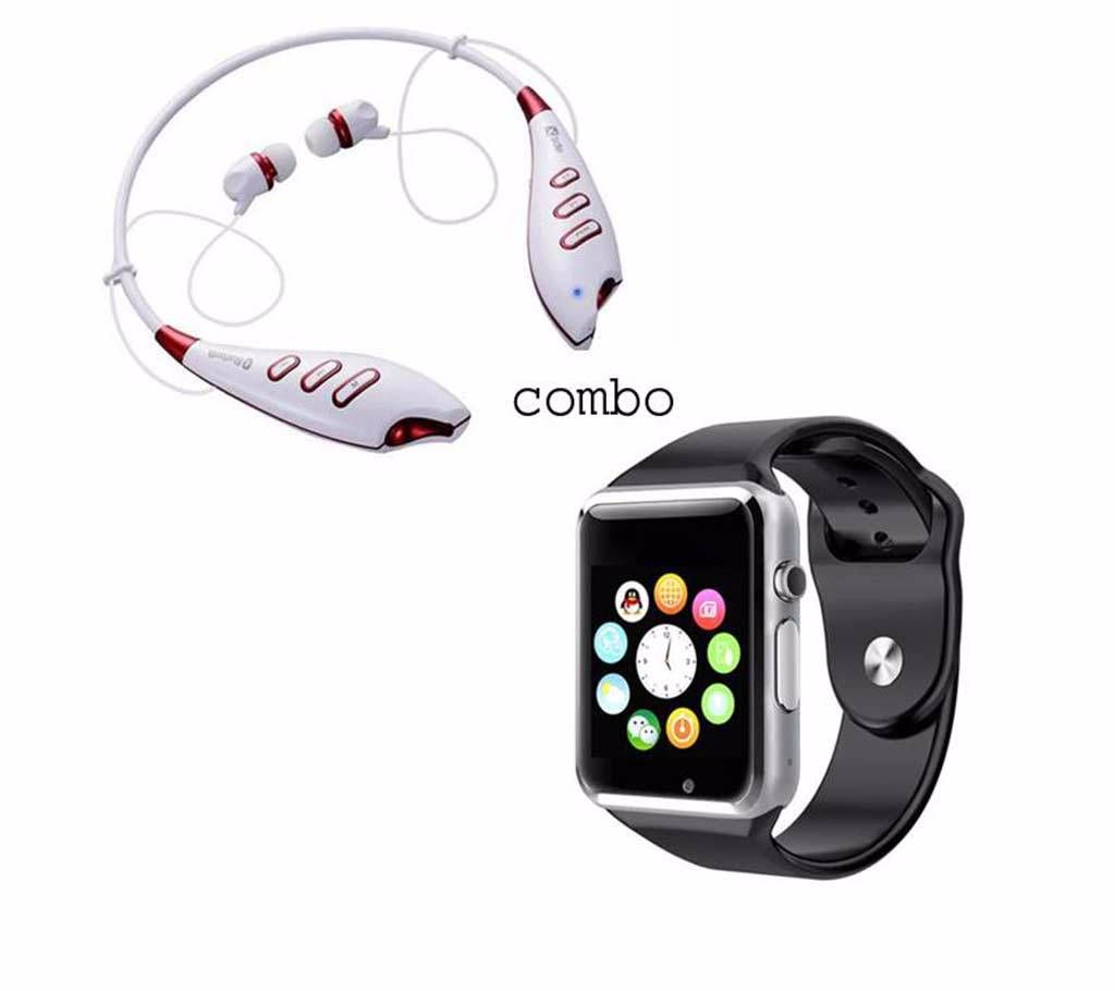 A1 Smartwatch + LG Wireless Headphone Combo
