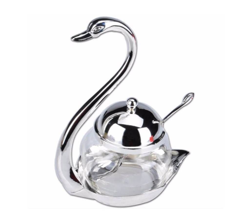 SWAN sugar bowl and spoon 