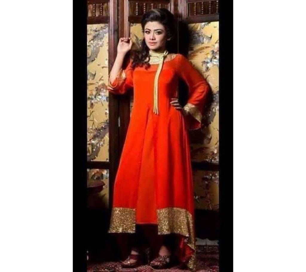 Readymade embroidery work linen three pc