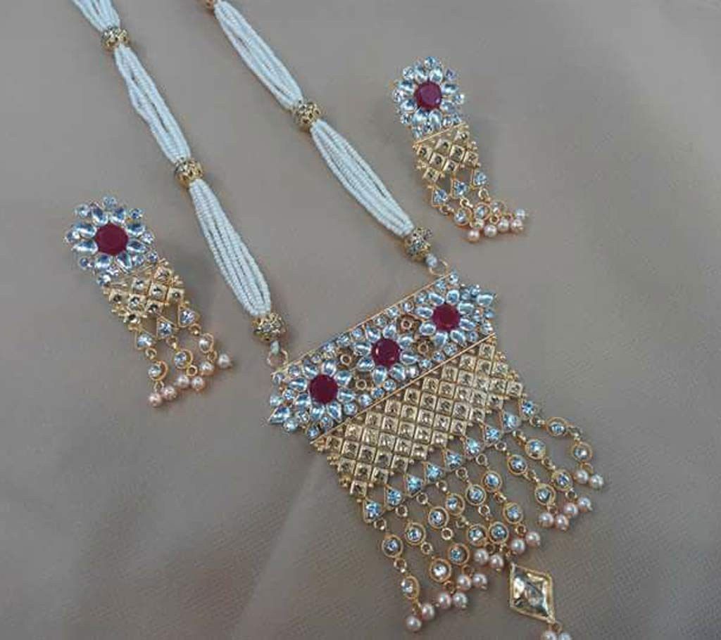 Gold plated kundon setting necklace 