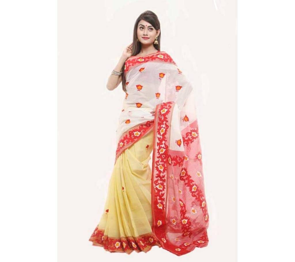 Three shaded muslin cotton sharee 