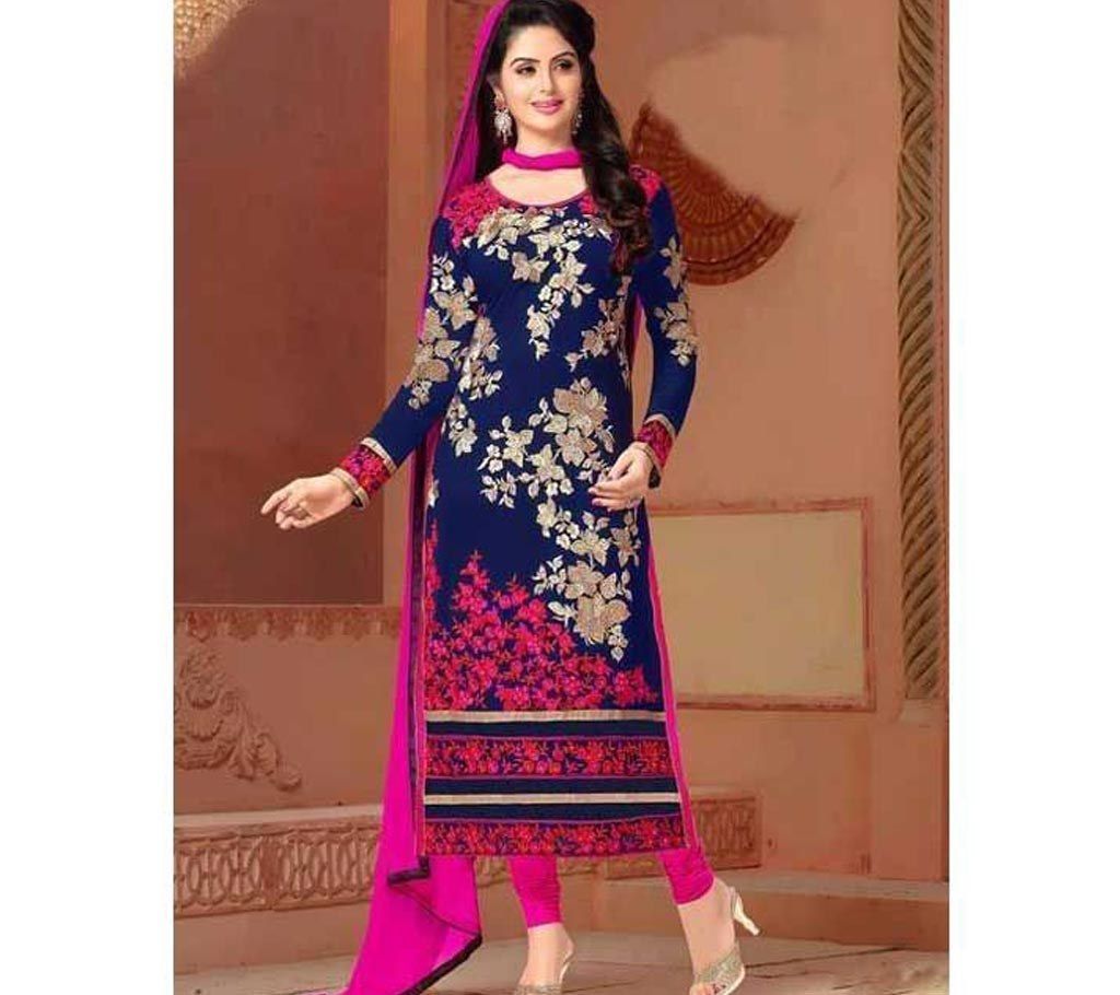 Block Printed Unstitched Three Pc (Replica)