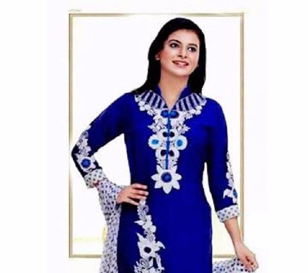 Unstitched Block Printed Cotton Salwaar Kameez