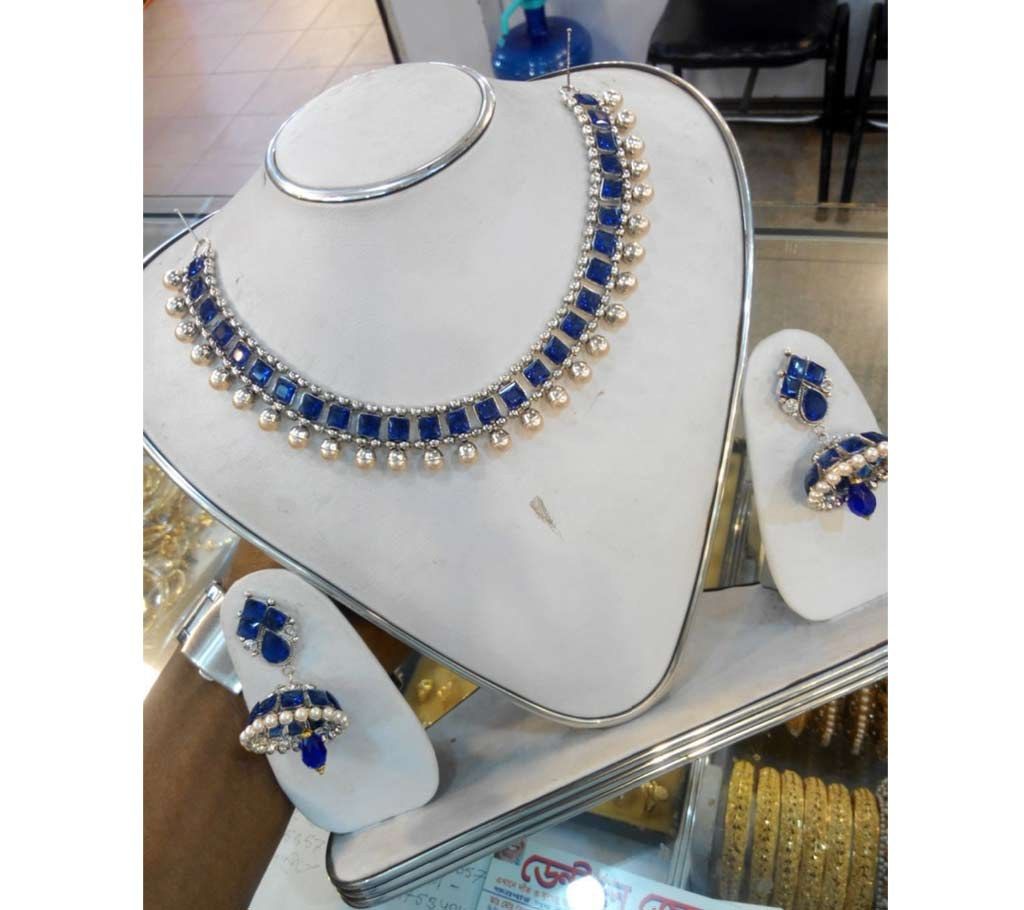 Stone & pearl setting necklace 