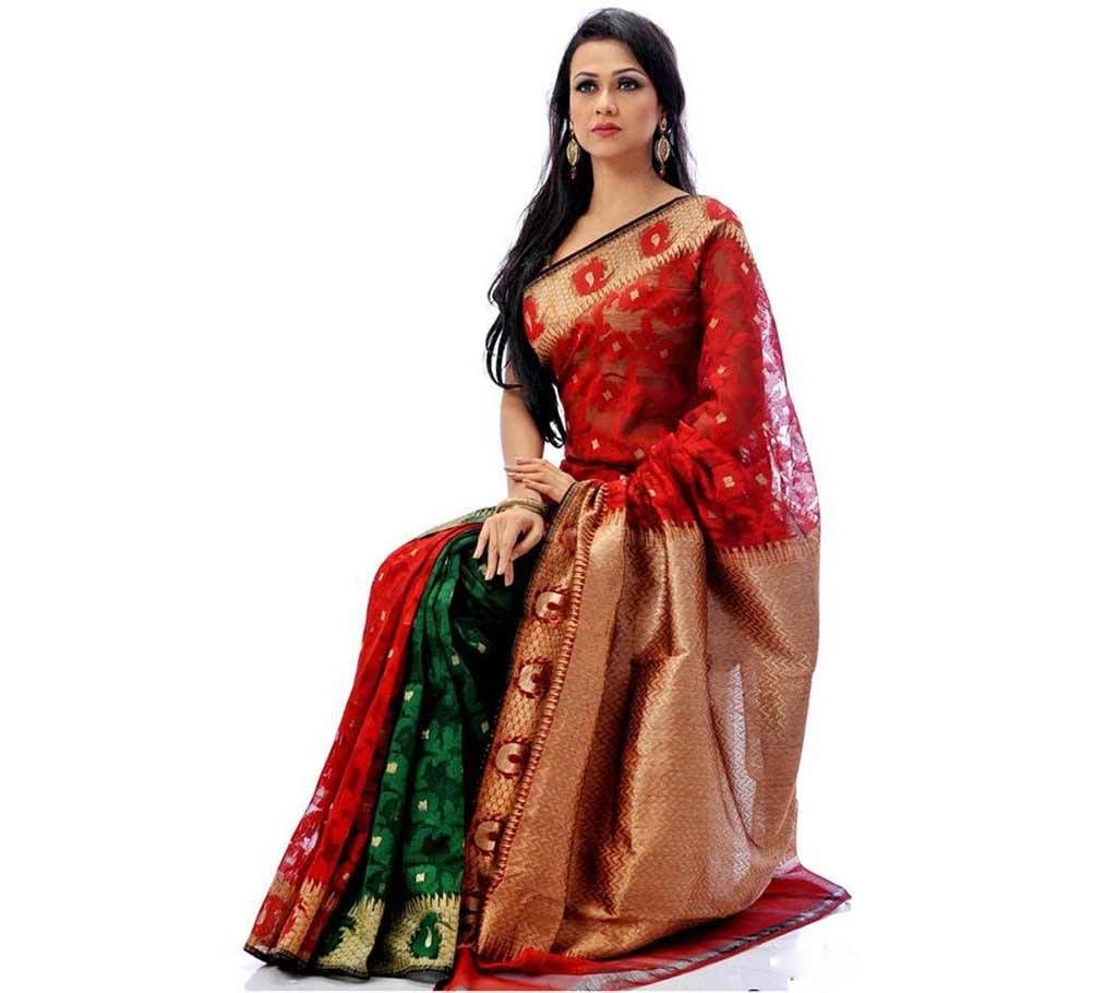 Silk and Jamdani mixed sharee 323