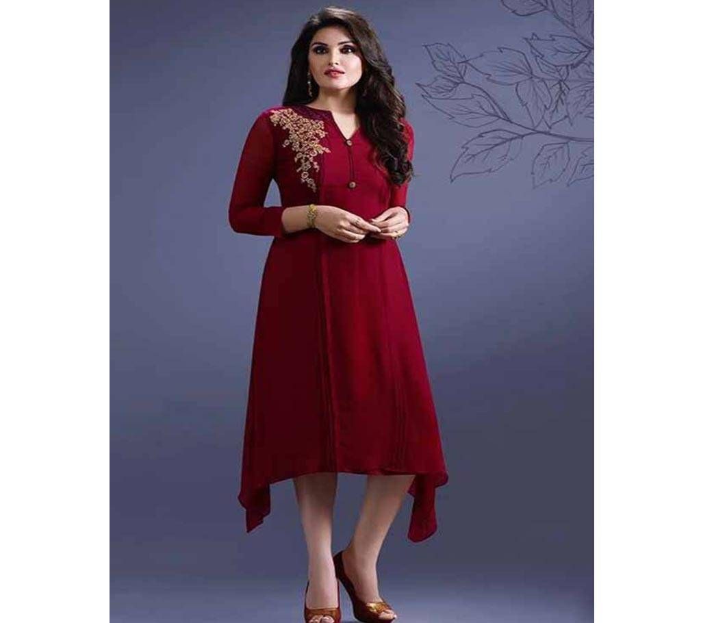Semi Stitched Georgette  kurti - Copy