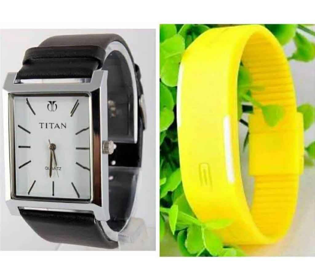 TITAN Replica Gents Watch & LED Sports Watch combo