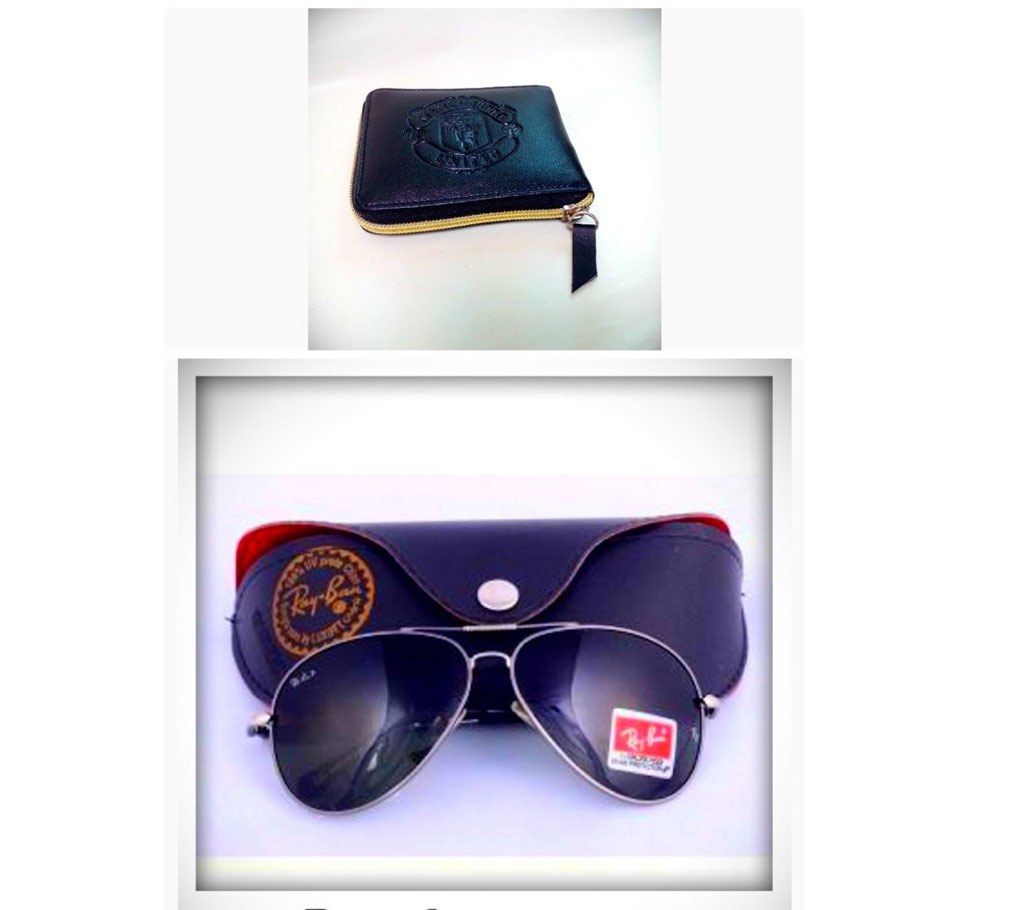 Manchester wallet(copy)+ Ray Ban sunglass(copy) combo