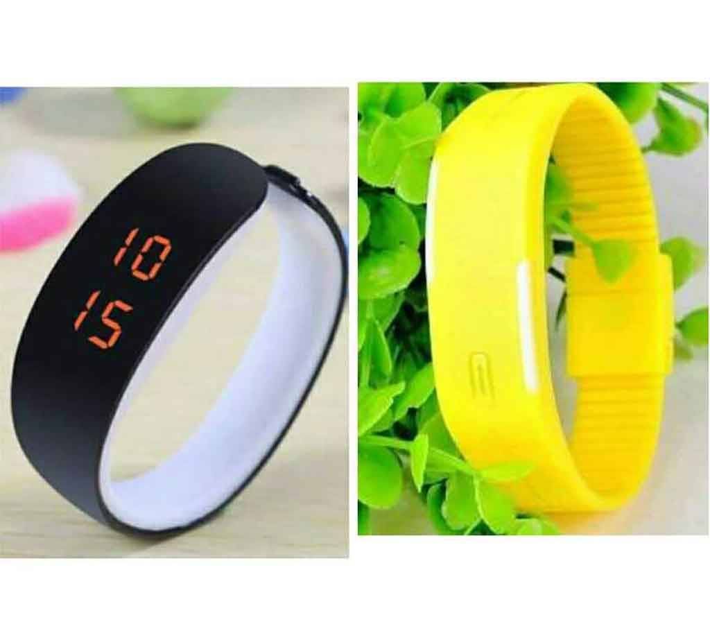 Fastrack LED & Yellow LED sports watch combo