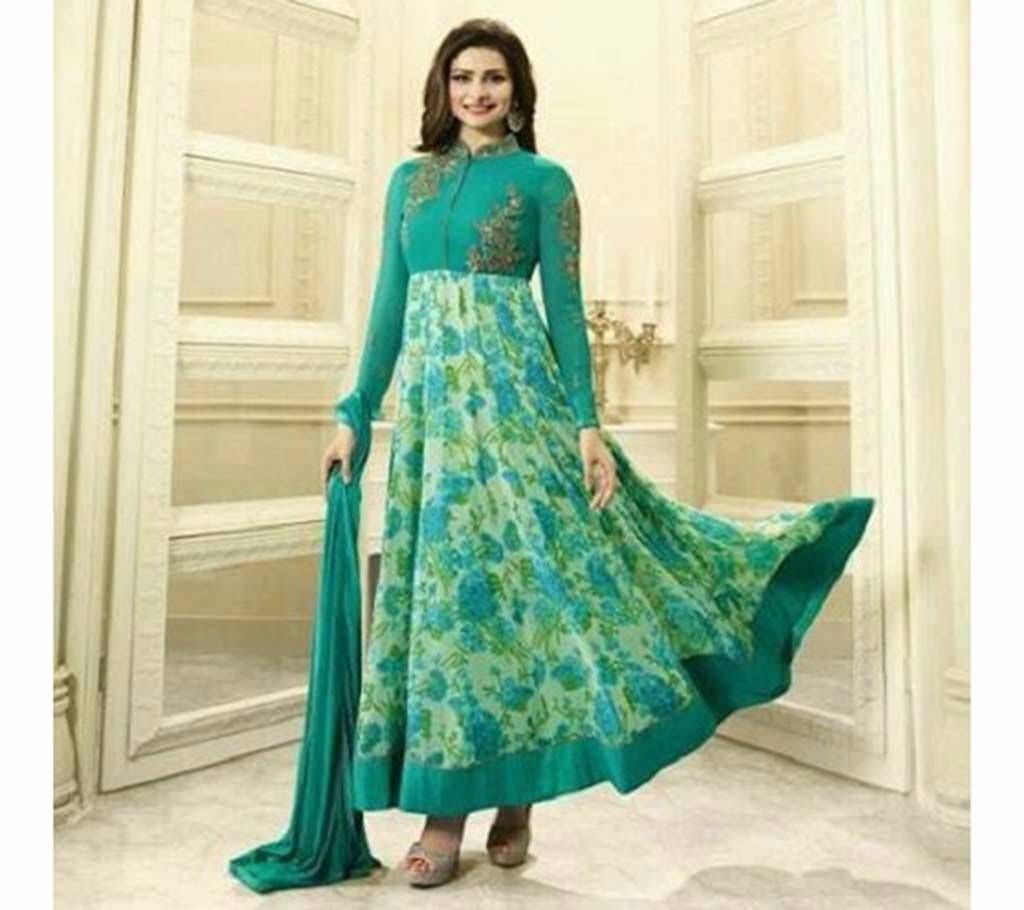 Un stitched soft Georgette embroidery long suit 