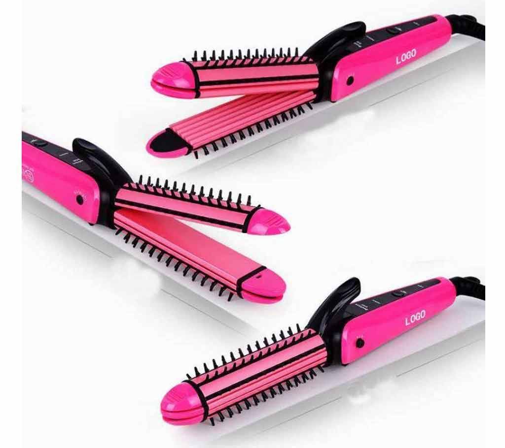 3 in 1 KEMEI Hair straightening iron