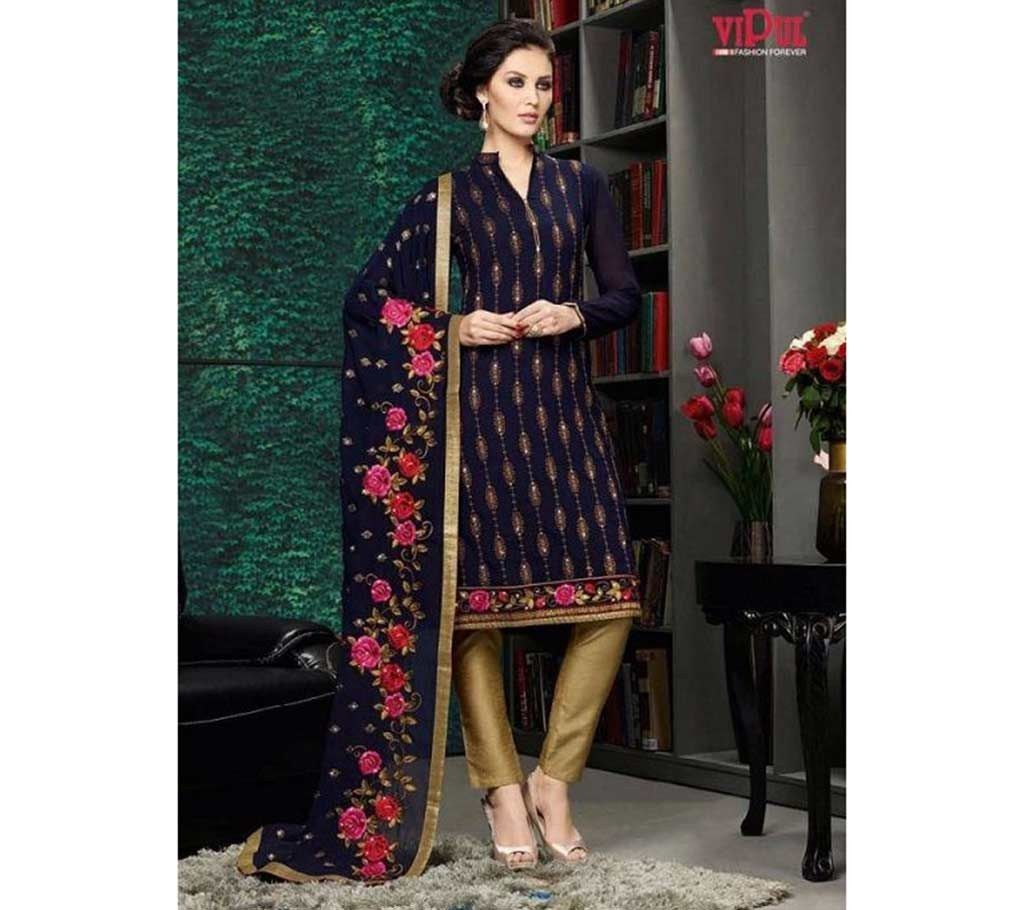 Unstitched Soft Cotton Embroidery Three Piece (Copy) 
