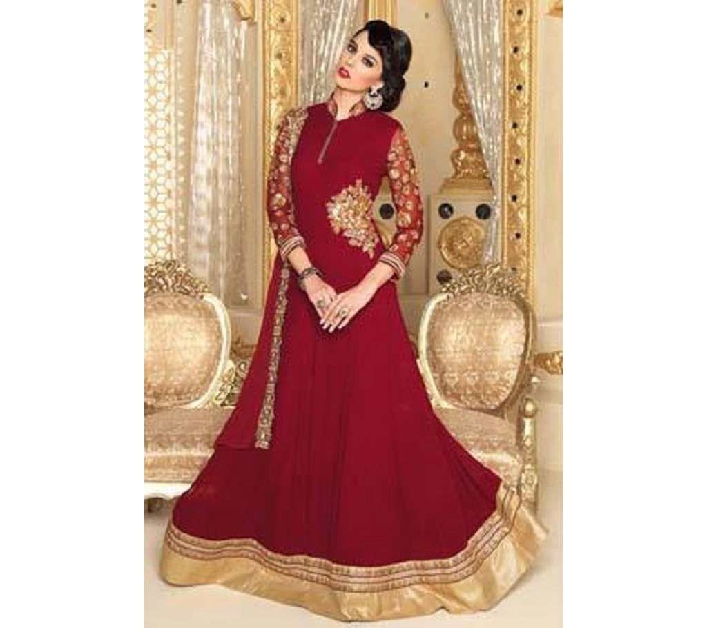 Unstitched Soft Georgette Embroidery Long Suit (Copy) 