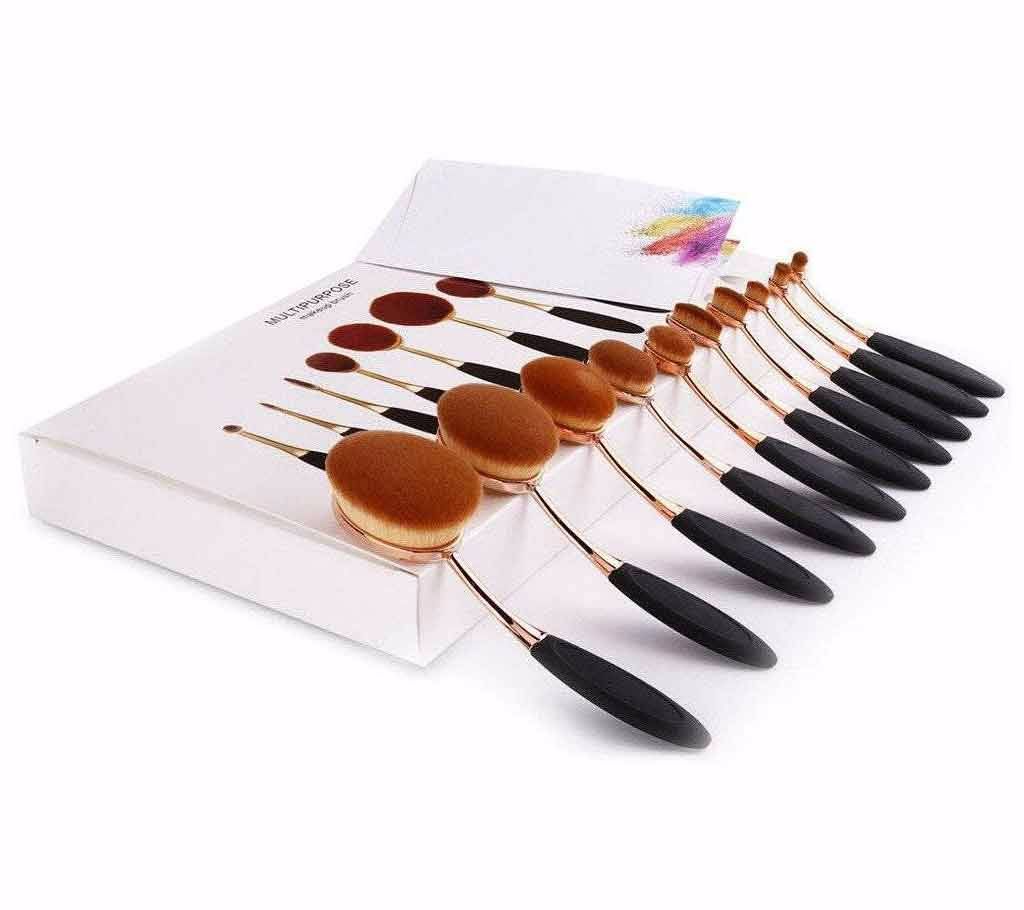 Oval Shaped Make-up Brush Set (10 pieces)