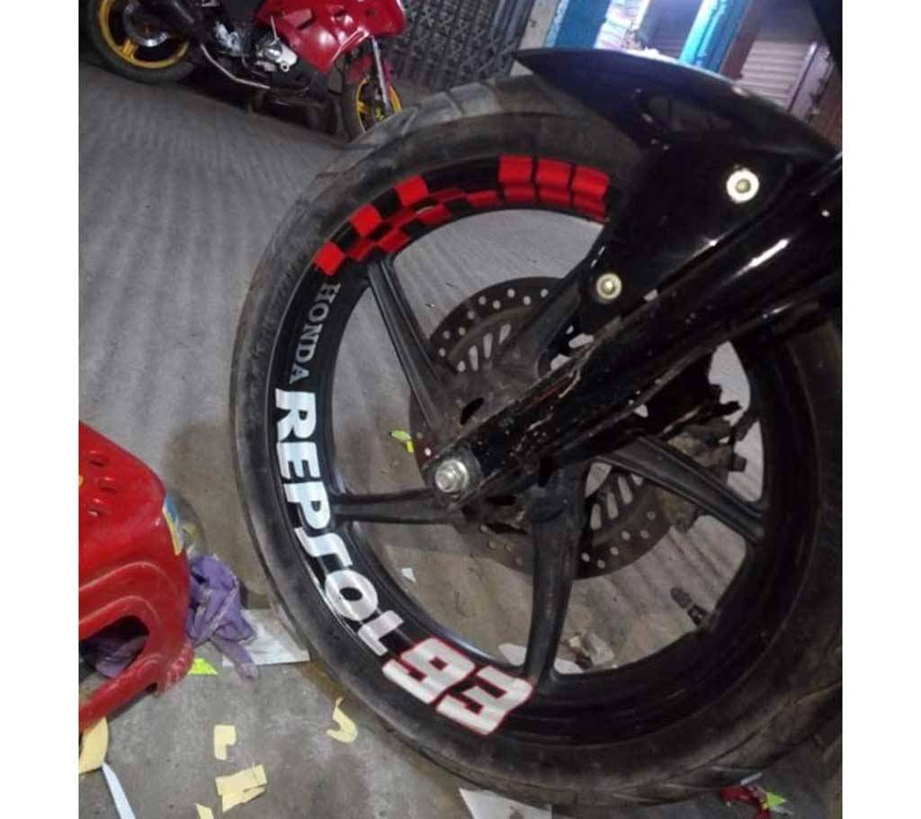 Alloy two sided Bike wheel Rim Sticker 